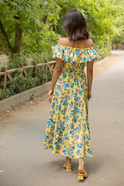 Patterned Off-Shoulder Dress