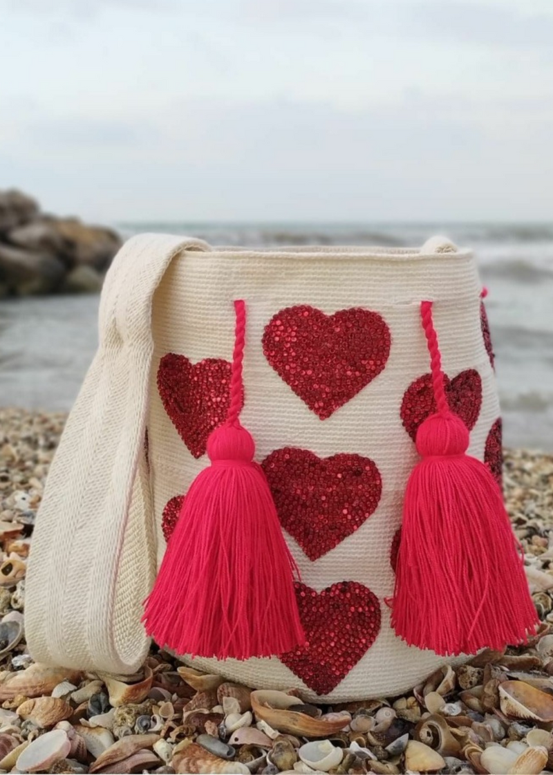 Valentine Hand Knitted Colombian Bucket Bag Bynes New York Mochilas
