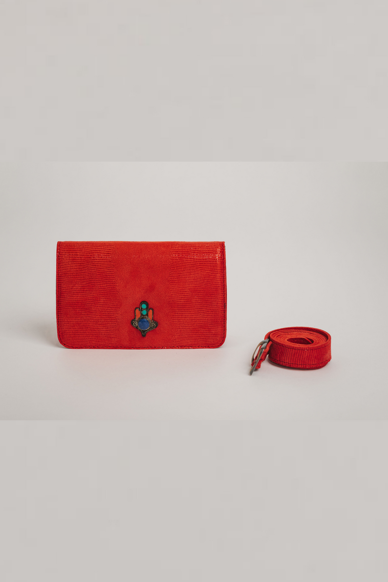 red leather beltbag bynes new york